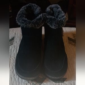 Black & Grey Swede Ankle Boots